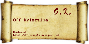 Off Krisztina névjegykártya